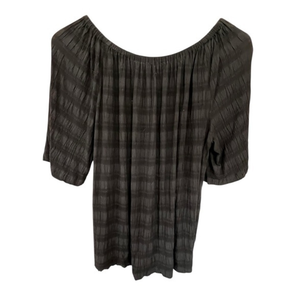 LOFT Black Textured Off-Shoulder Blouse